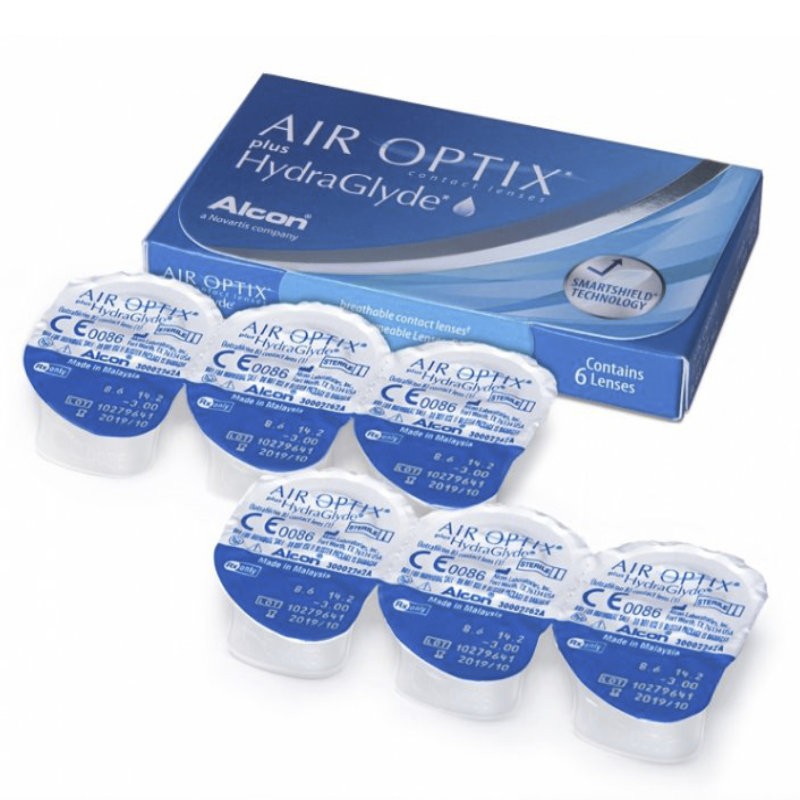 Μηνιαίοι Φακοί Επαφής Alcon Air Optix Plus HydraGlyde Μυωπίας (6 Φακοί)